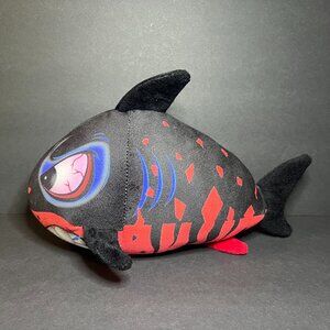 Nanco Red Black & Blue Angry Shark Plush Stuffed Animal Fish Toy 7 x 11"
